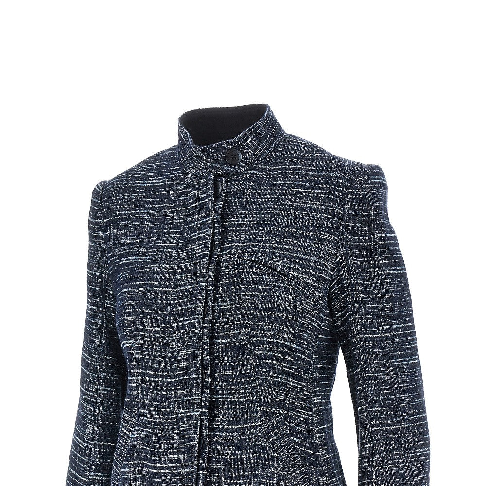EMPORIO ARMANI 40 denim-effect tweed jacket