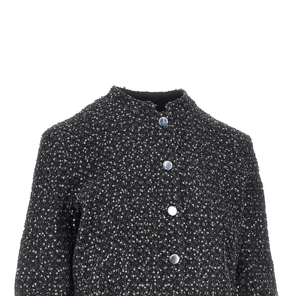 EMPORIO ARMANI 40 sequinned denim short jacket