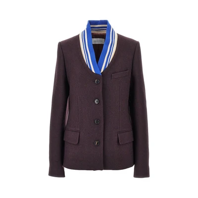 cloth jacket with ribbed collar