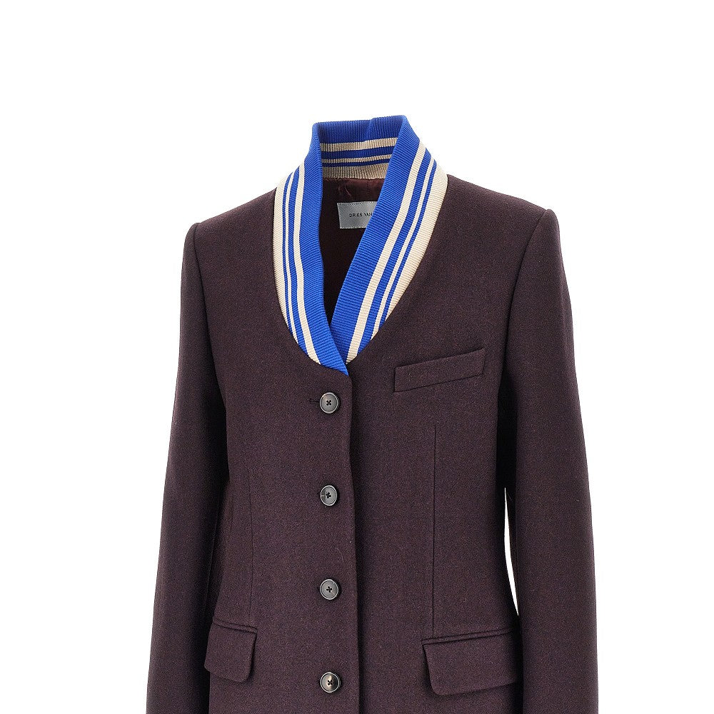 DRIES VAN NOTEN 38 cloth jacket with ribbed collar