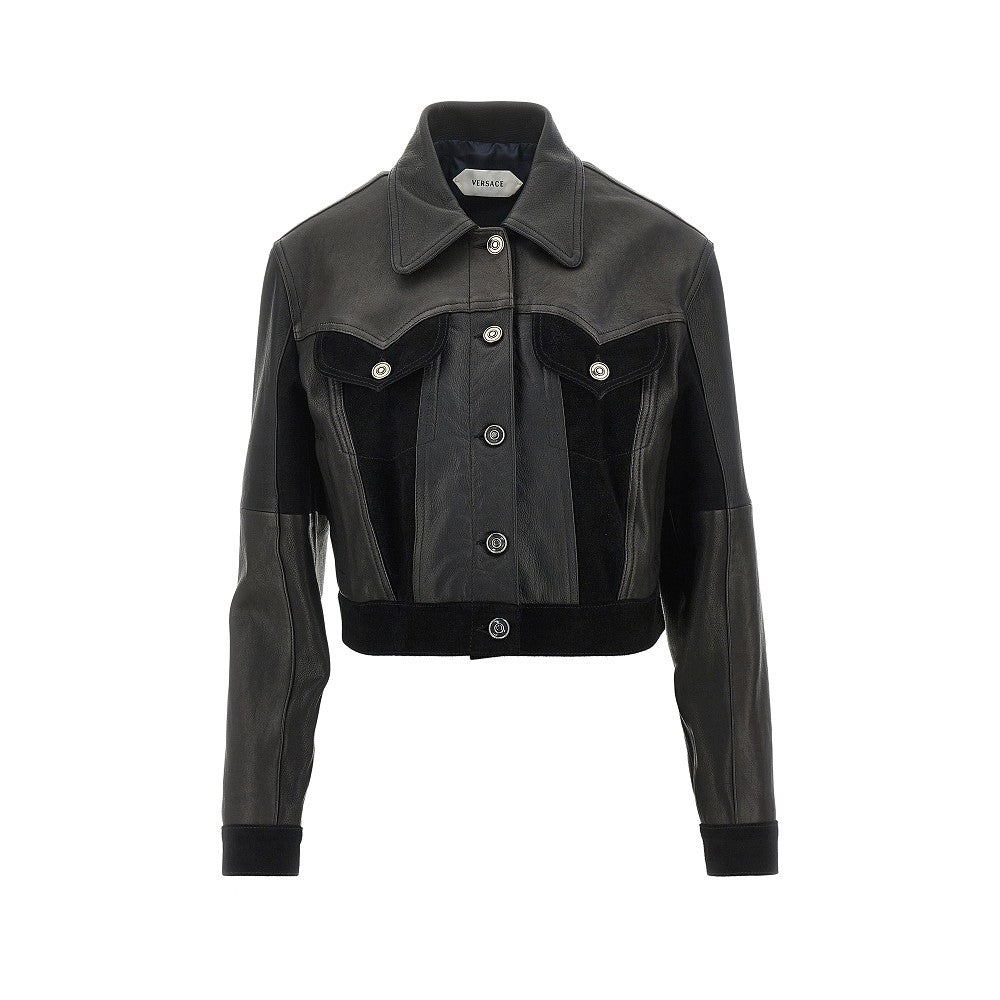 cropped leather jacket