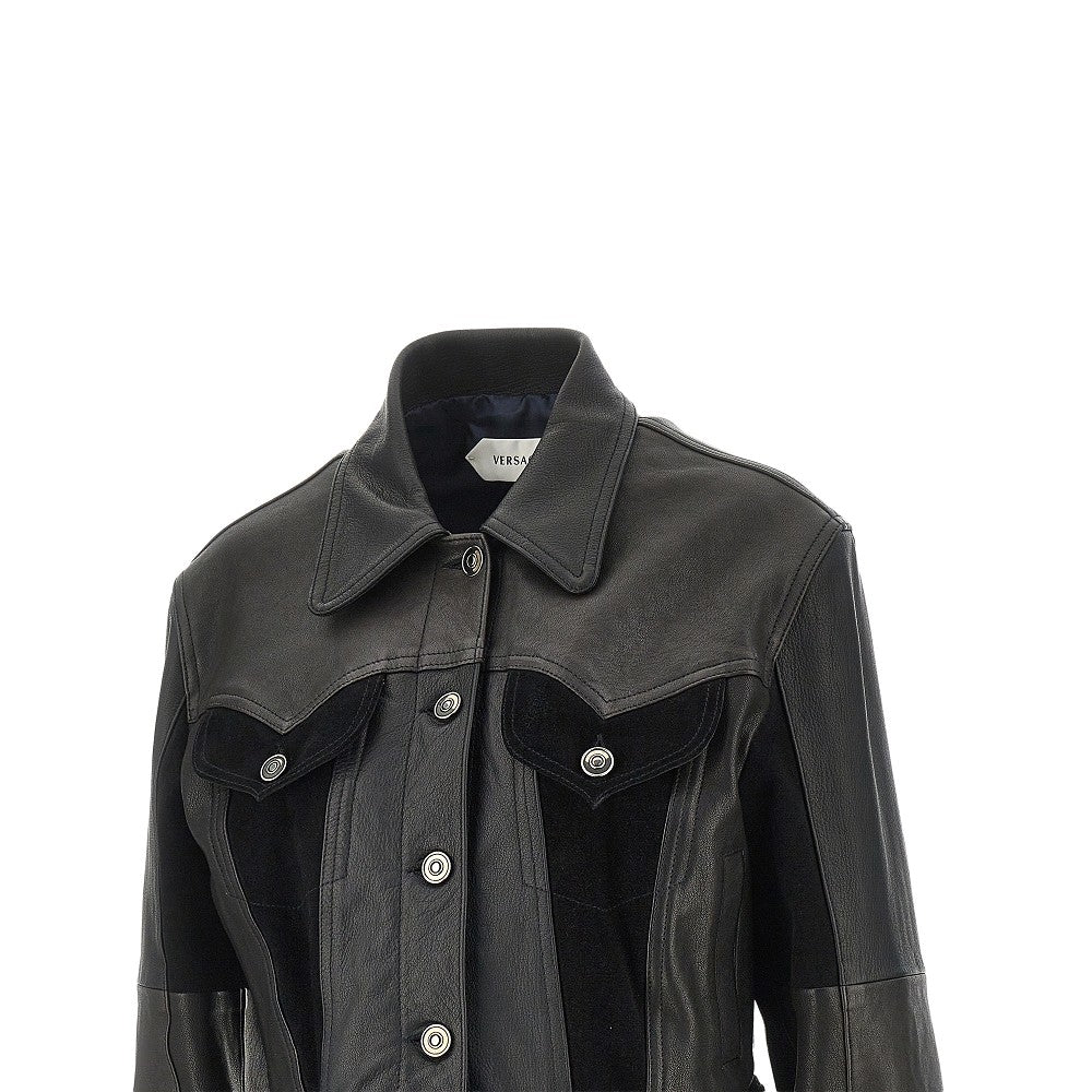 VERSACE 40 cropped leather jacket
