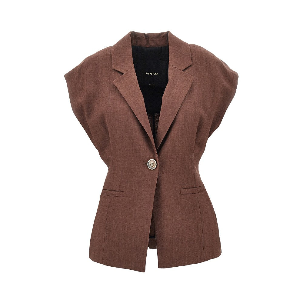 PINKO 38 panama fabric sleeveless jacket