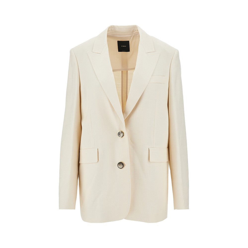 panama fabric single-breasted jacket