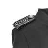 jewelled epaulettes stretch fabric jacket