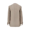 collarless wool jacket
