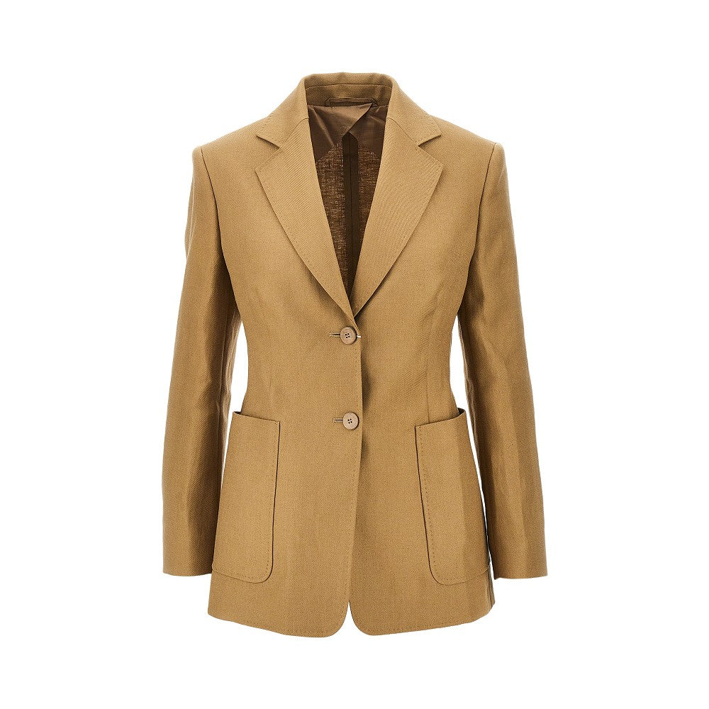 MAX MARA 40 single-breasted linen jacketr