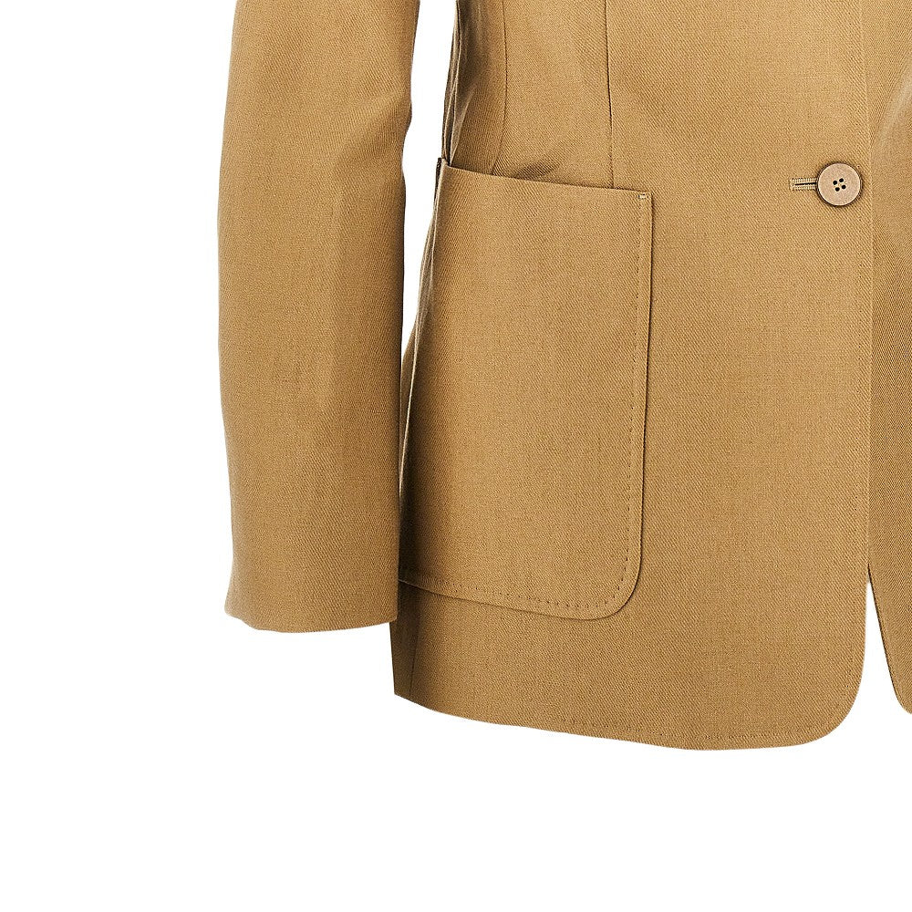 single-breasted linen jacketr