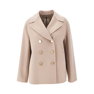 wool drap double-breasted jacket