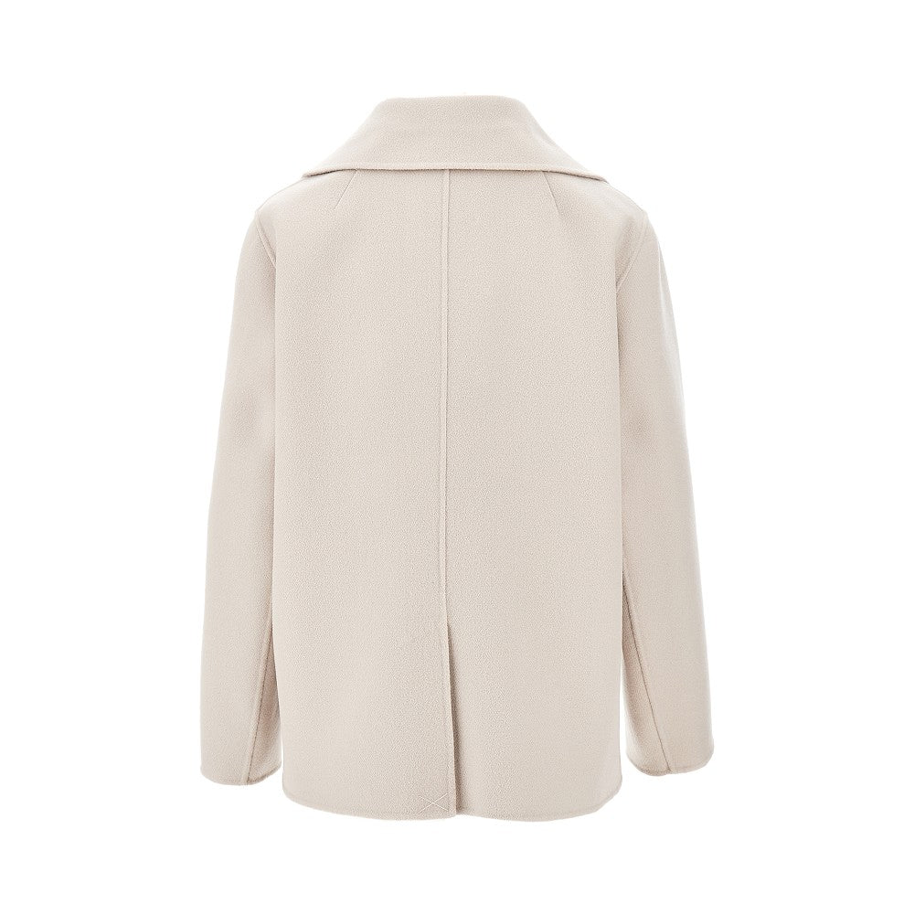 wool drap double-breasted jacket