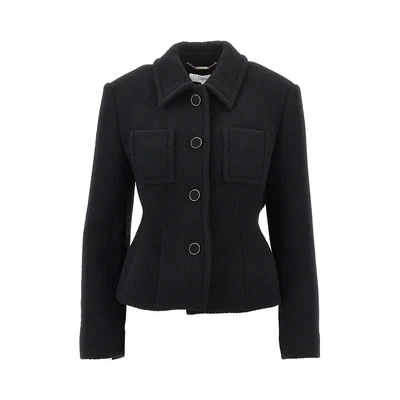 bouclé wool slim fit jacket