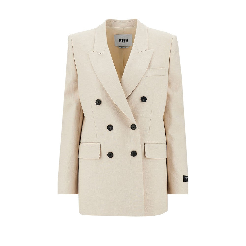 oversized canvas double-breasted jacket