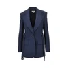 single-breasted jacket with press-studs belt