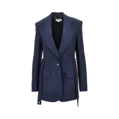 single-breasted jacket with press-studs belt