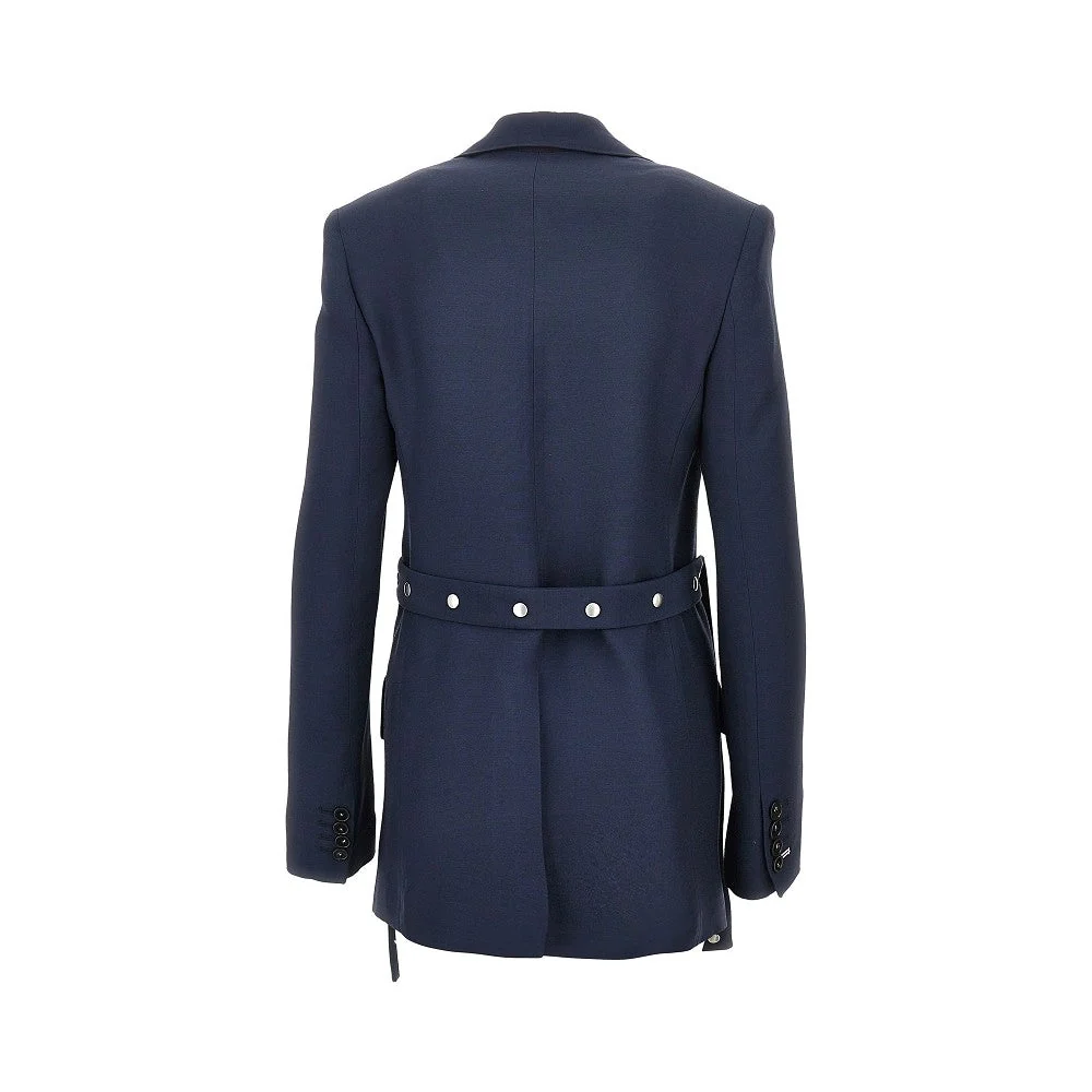 single-breasted jacket with press-studs belt