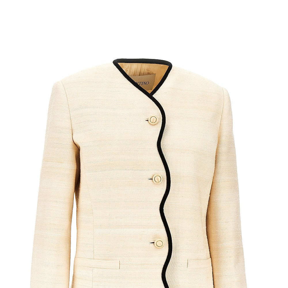 silk linen canvas jacket
