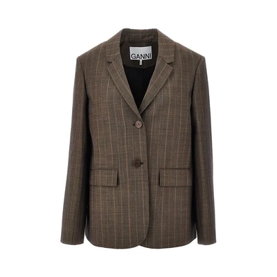 wool jacket with pinstriped motif