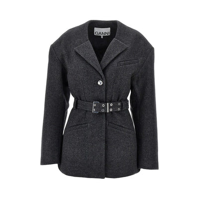 wool-blend jacket with belt