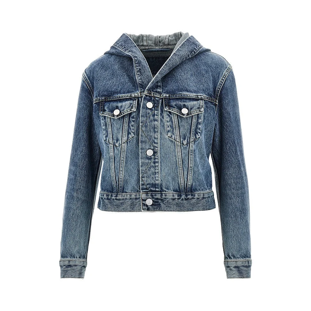 ALAIA S hooded denim jacket