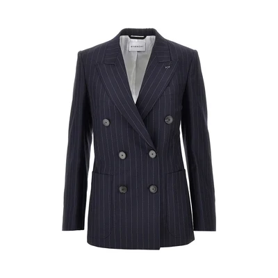 pin-striped wool double-breasted jacket