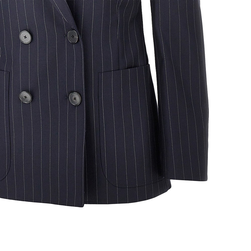 pin-striped wool double-breasted jacket