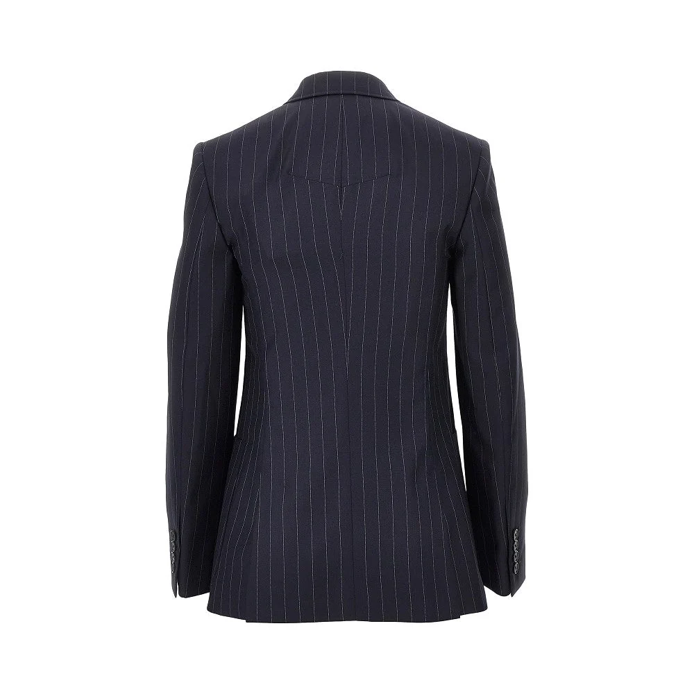pin-striped wool double-breasted jacket