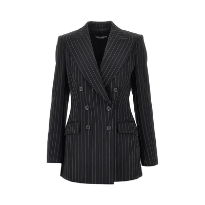 pinstriped wool double-breasted jacket