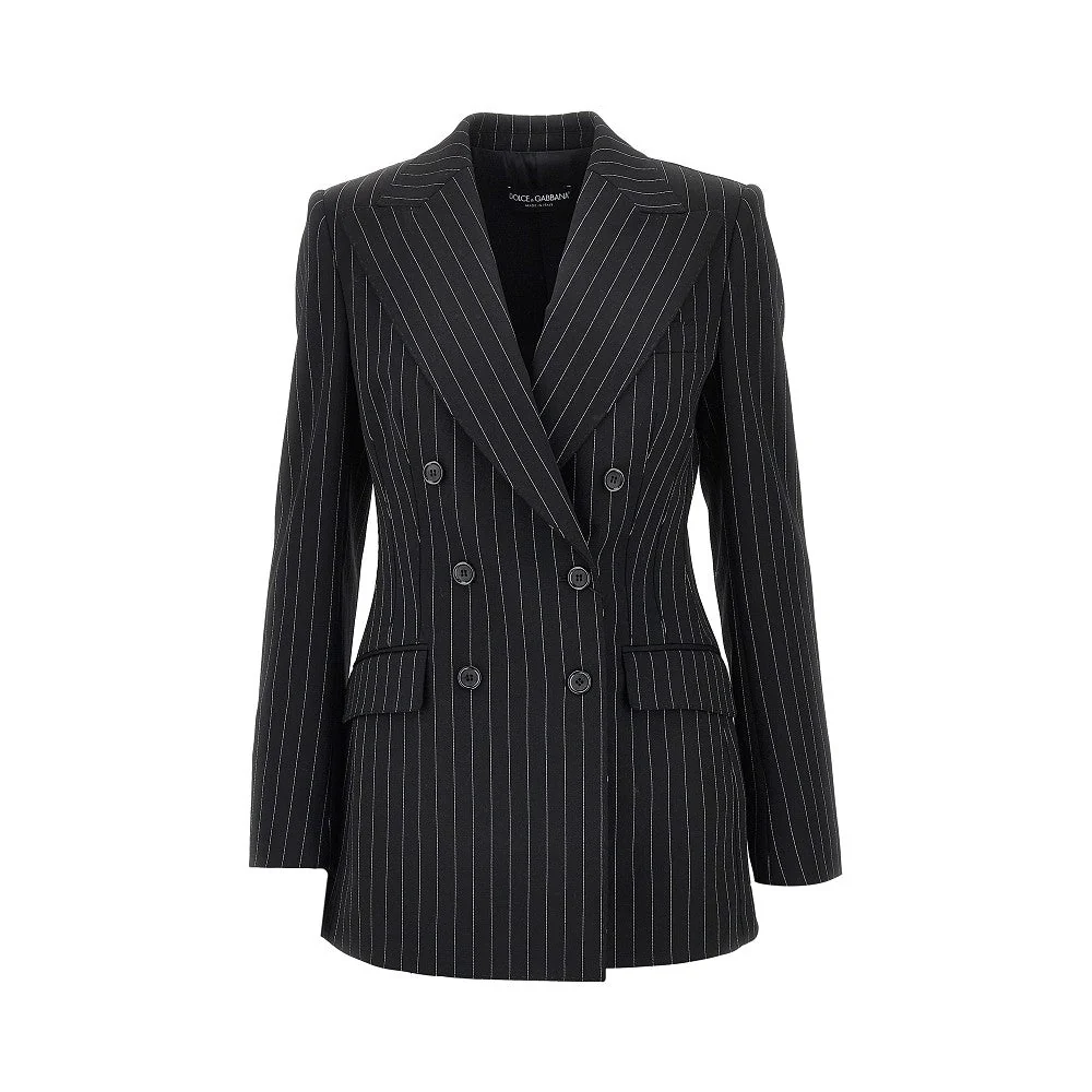 pinstriped wool double-breasted jacket