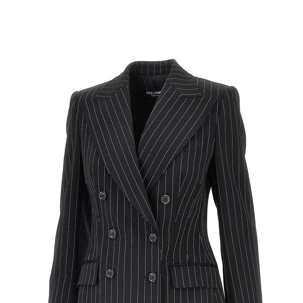 pinstriped wool double-breasted jacket