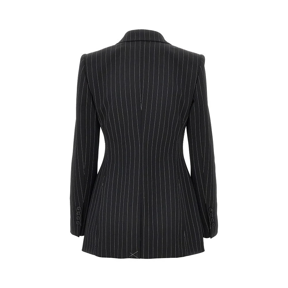 pinstriped wool double-breasted jacket