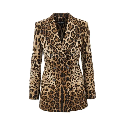 double-breasted jacket with animal print