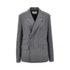 double-breasted wool blazer with belt