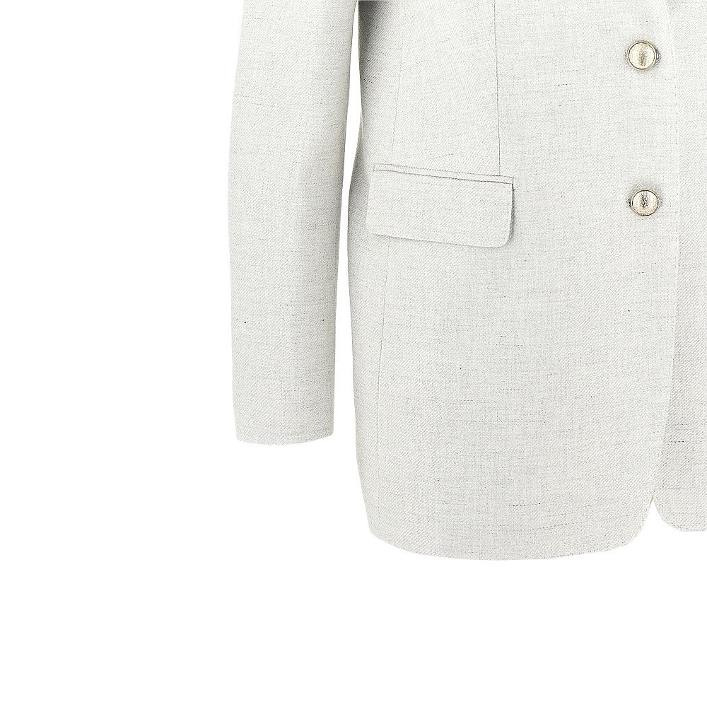 TAGLIATORE 46 mélange twill bertha single-breasted jacket