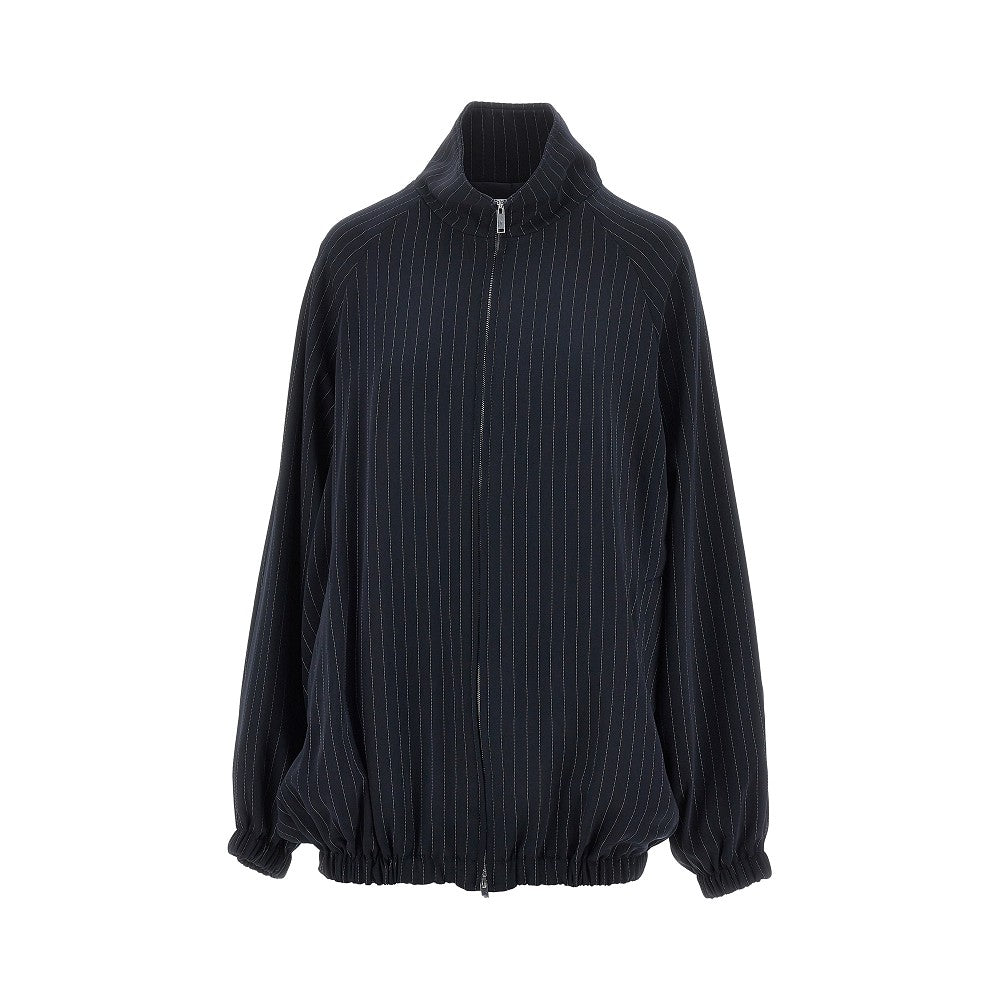 pinstriped twill baxter track jacket