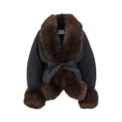 brina padded jacket with faux fur