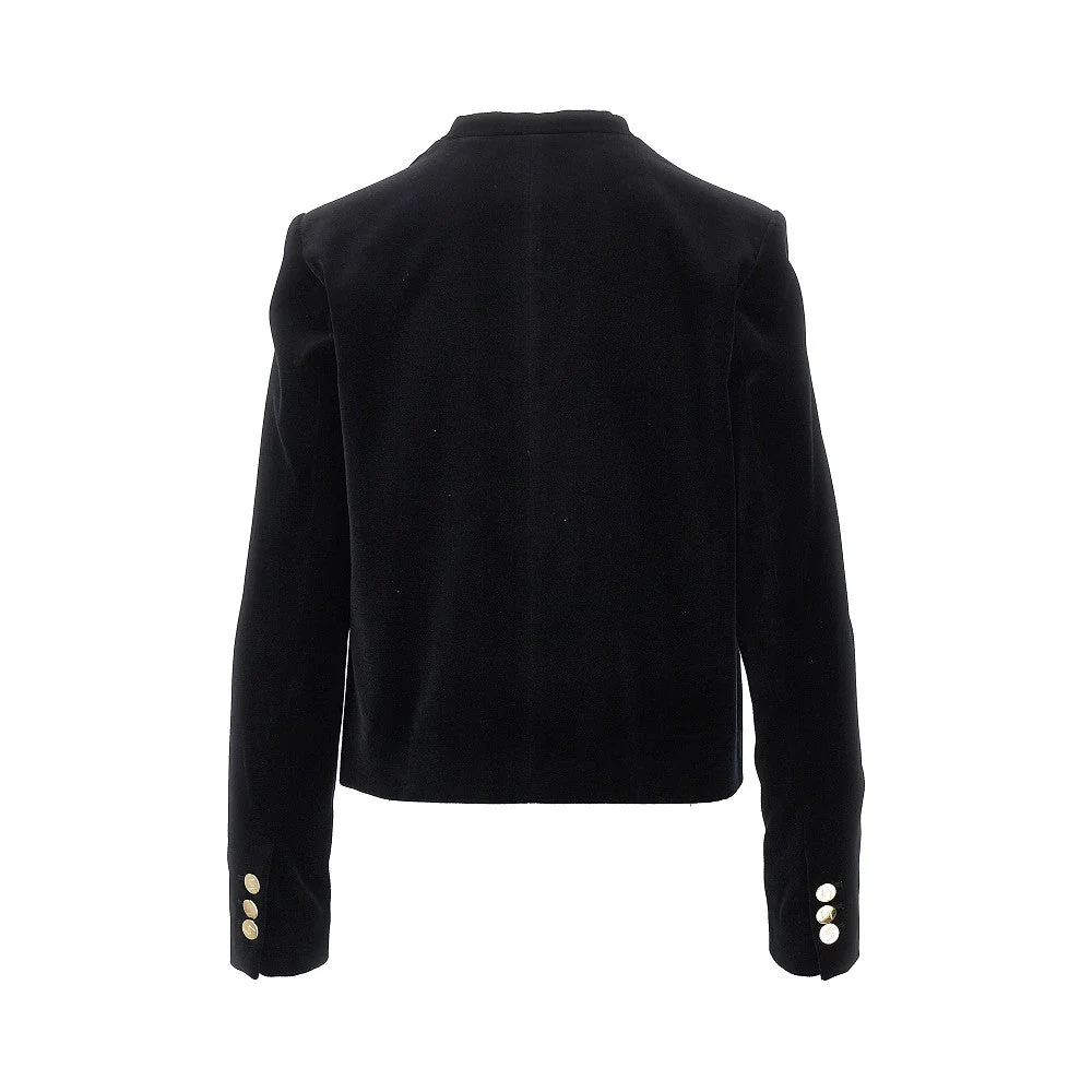 very single-breasted velvet jacket