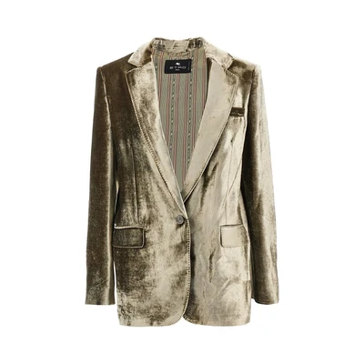 velvet single-breasted jacket