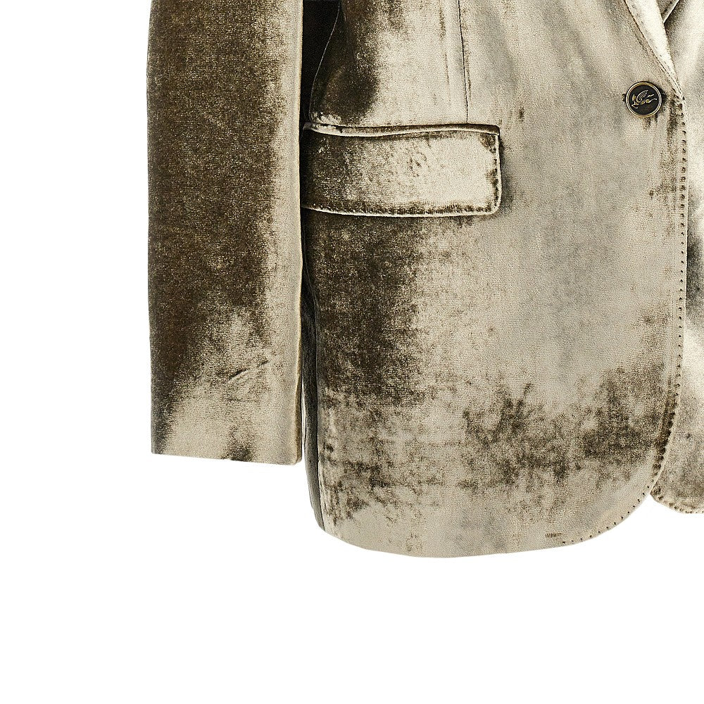 velvet single-breasted jacket