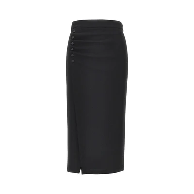 viscose-blend midi skirt