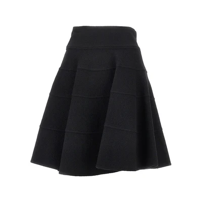 wool cloth knee-length skirt