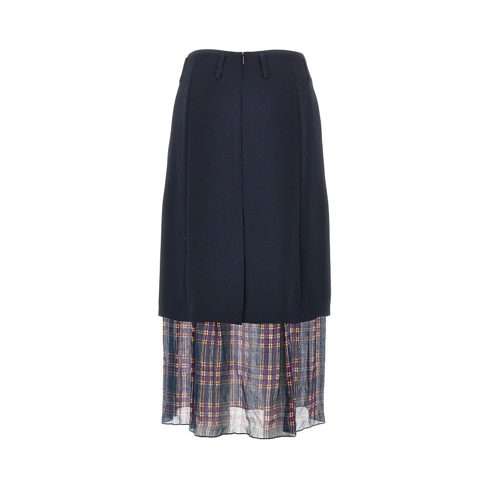 cady midi skirt with check insert