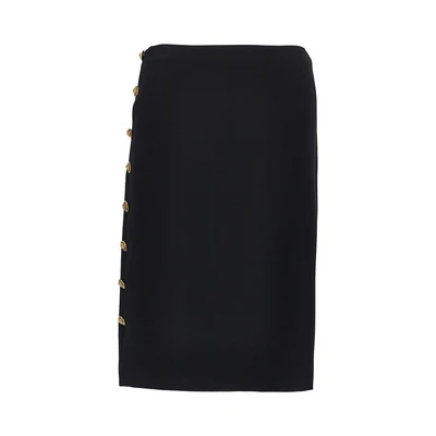 stretch viscose skirt with medusa buttons