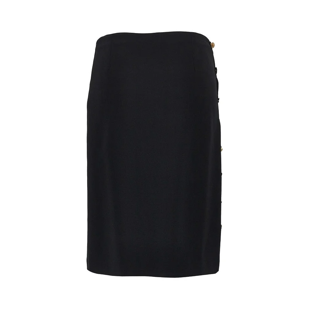 stretch viscose skirt with medusa buttons