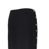 stretch viscose skirt with medusa buttons
