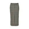 wool-blend midi skirt with check motif