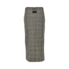 wool-blend midi skirt with check motif