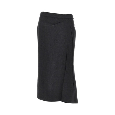 pressed flannel midi skirt
