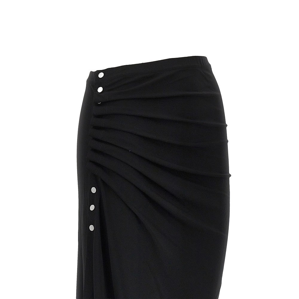 RABANNE 38 gathered jersey midi skirt