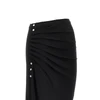 gathered jersey midi skirt