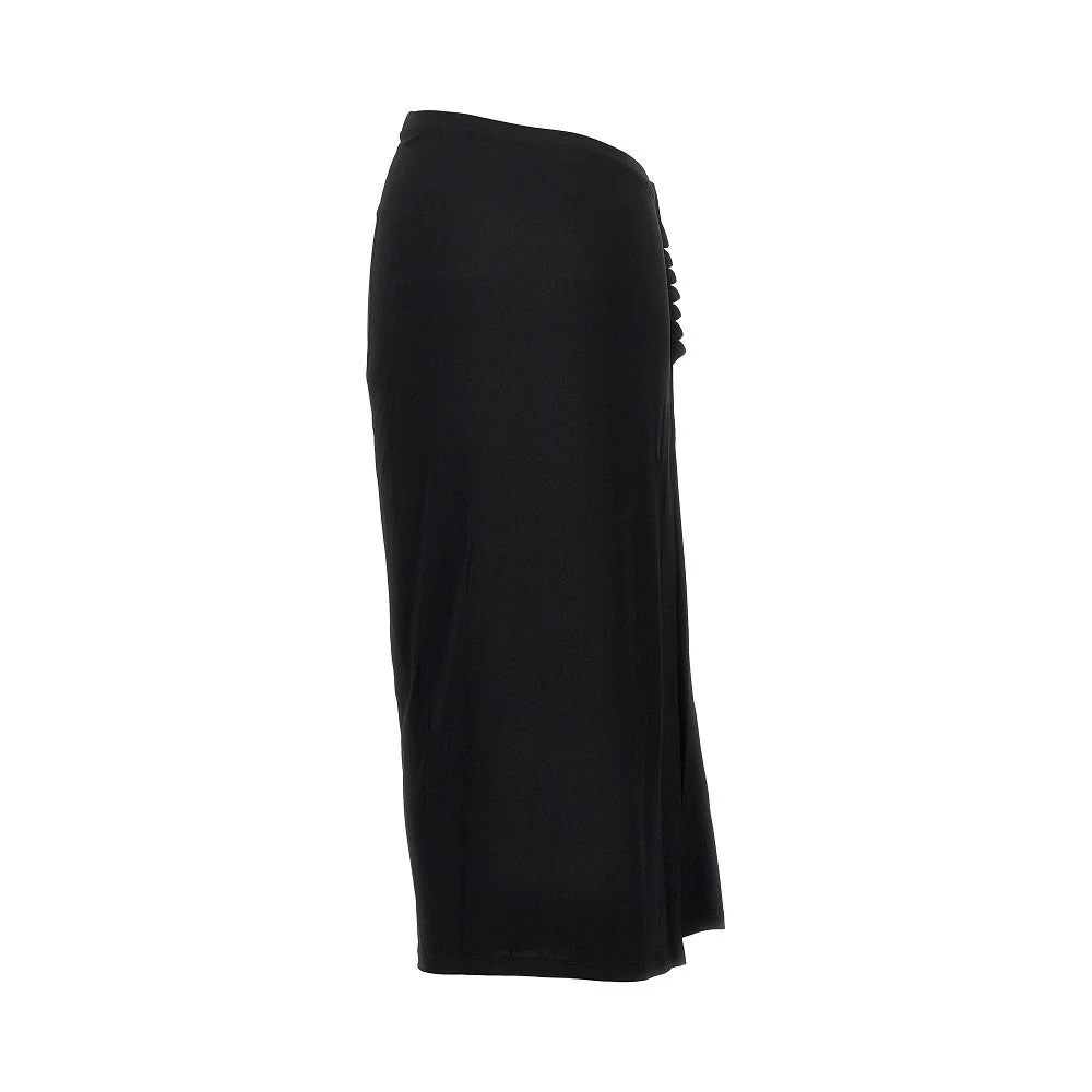 gathered jersey midi skirt